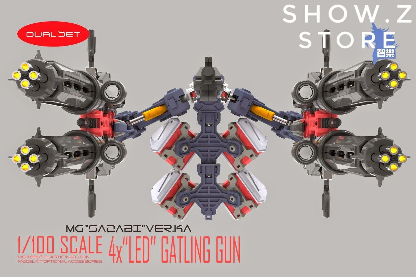 Zhile ZL MG 1/100 4X Sazabi MSN-04 Gatling Gun Add On Kit W/ LED 7 Zhile ZL MG 1/100 4X Sazabi MSN-04 Gatling Gun Add On Kit W/ LED - Image 5