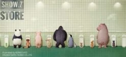 Kaiyodo MiniQ Sato Kunio's Animal Bathroom In Groups 2 Set Of 8 -Toy Store 990bb8c955
